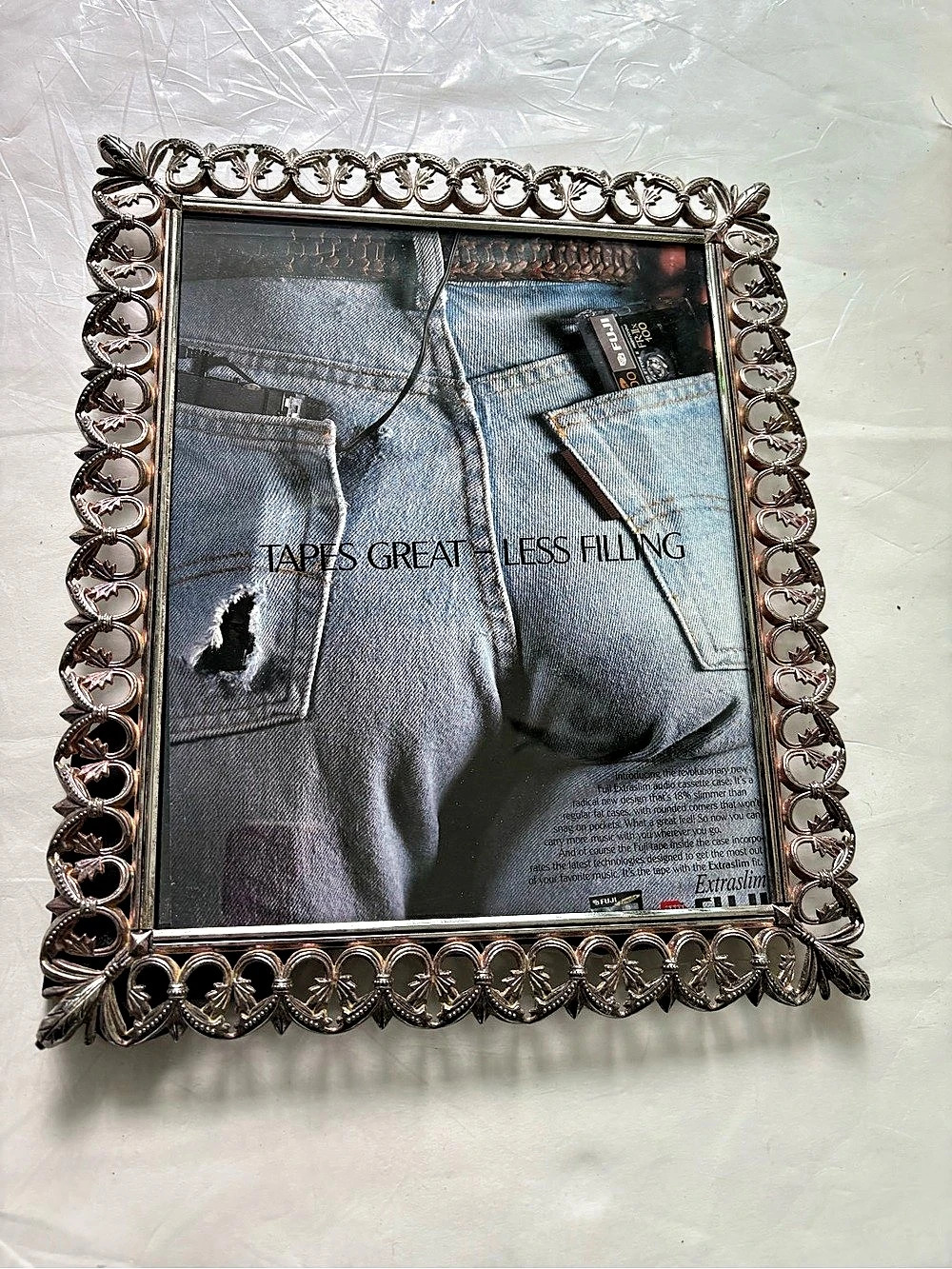 Vintage Ornate Silver & Pink Picture Frame 10 by 12